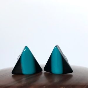 Geometrical Dimensional Turquoise 90s Southwestern 80s Studded Earrings